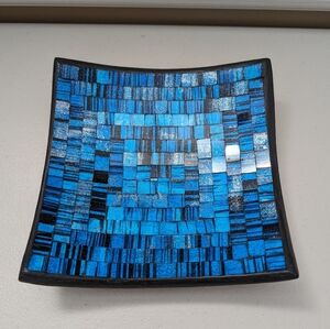 Mexicali Blues Mosaic Square turquoise dish.